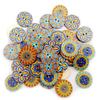 100Pcs Round Flower Print DIY Scrapbooking Wood Button Clothes Bag Sewing Decor