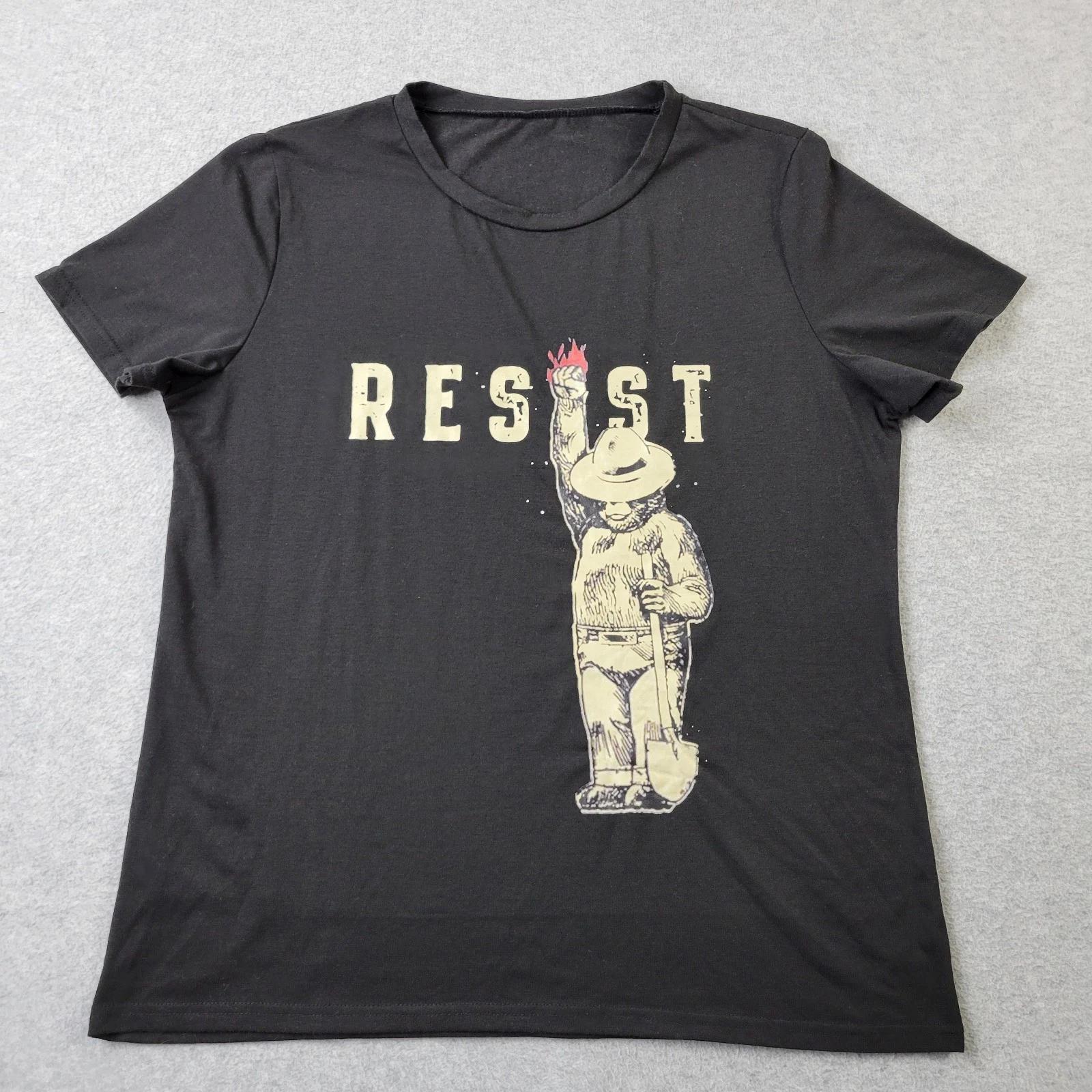 Smokey The Bear Resist Shirt Mens XL Fire Black Graphic Print M