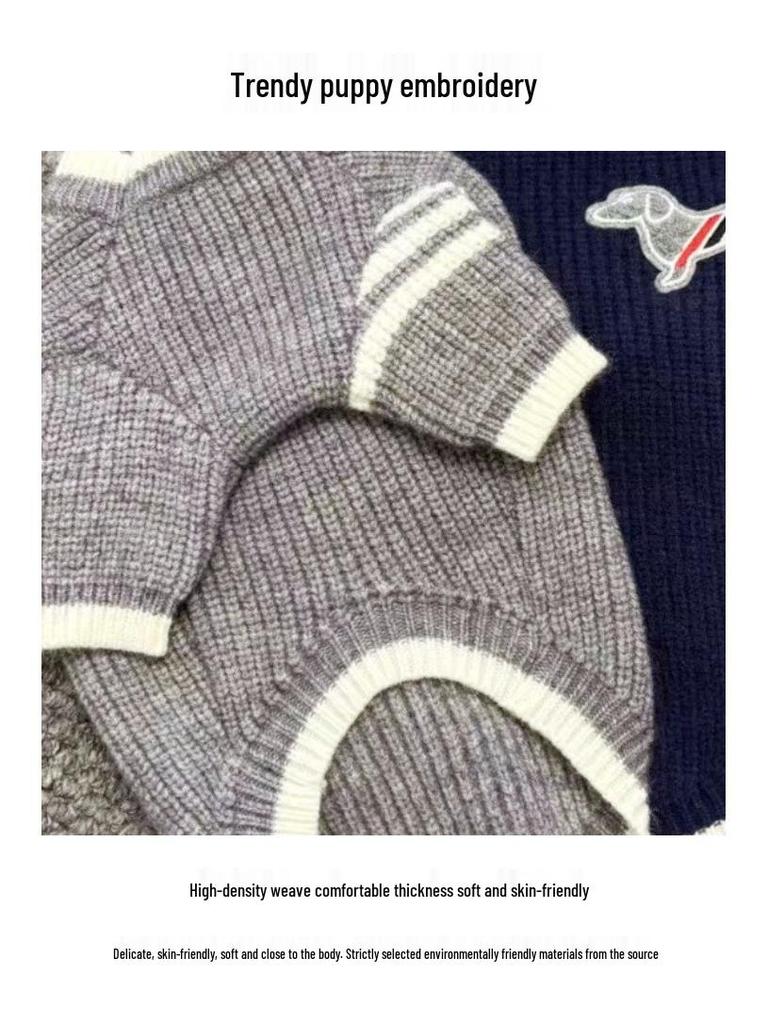 Trendiger Herbst-/Winterpullover für kleine Haustiere: Schnauzer, Yorkie, Französische Bulldogge, Pudel und Katzen.