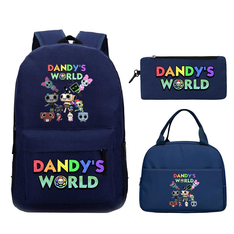 Dandy's World Game Merchandise Printed Children's School Bag Set Teen Backpack Three-piece Set