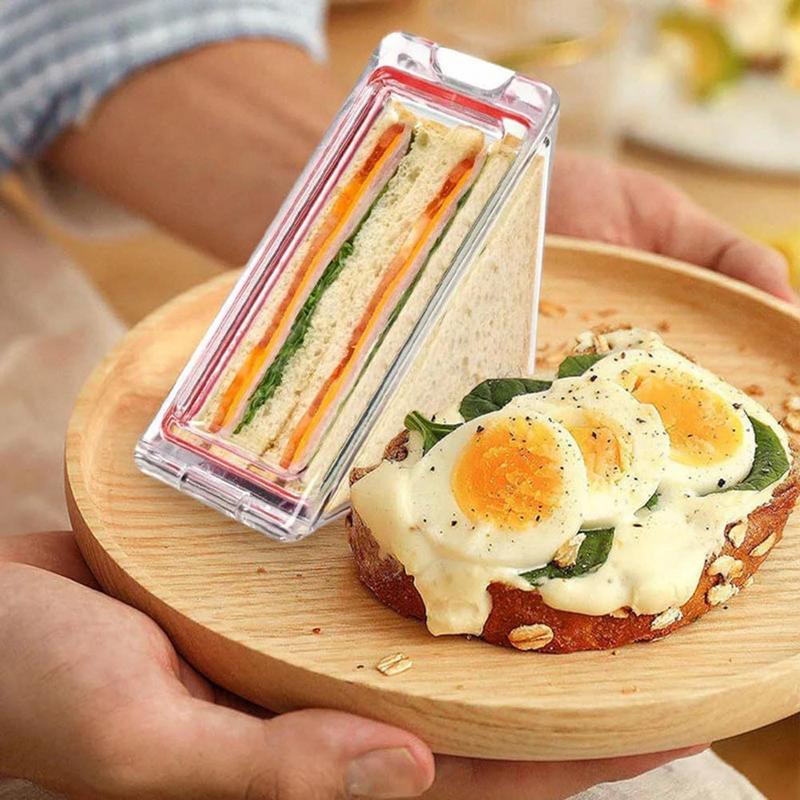 Triangle Bakery Packaging Small Sandwich Box Triangle Sandwich Containers Reusable Sandwich Bags Preservation Box For Schoolbag