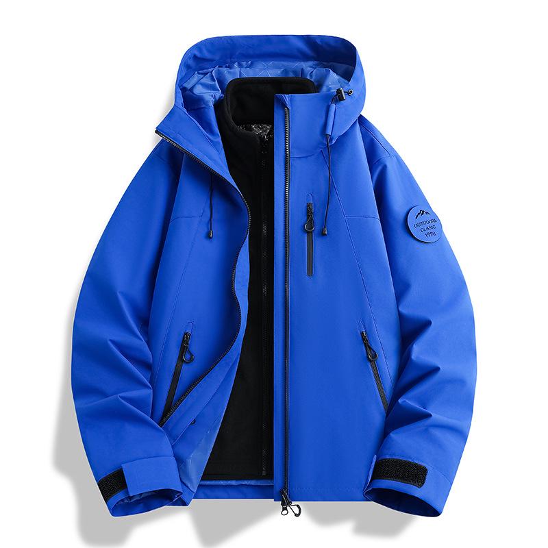 Unisex Outdoor 3-in-1 Jacket: Windproof, Waterproof, High-End Outerwear with Detachable Set and Custom Logo Printing
