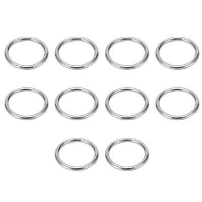 10Pcs Welded Round Rings Stainless Steel Multifunctional for Camping Belt Rigging 4x40mm