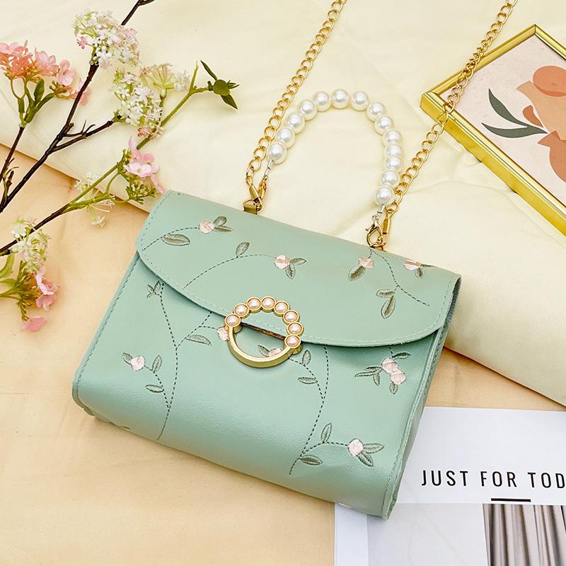 Women's Bag Summer New Fashion Shoulder Bag Messenger Bag Small Square Bag Pearl Handbag One Piece