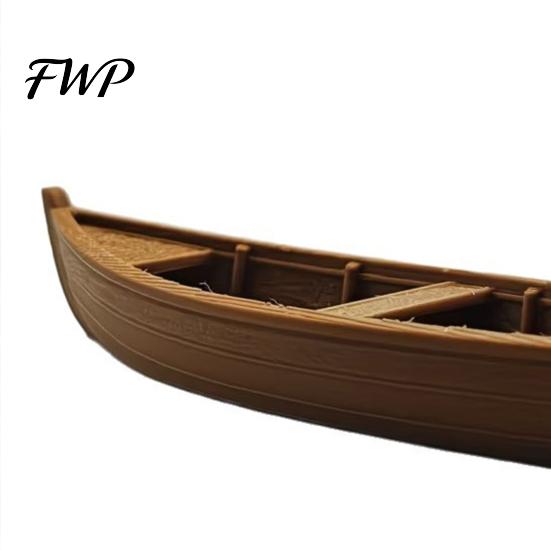 Retro Fishing Boat Model 3D Printed Vintage Wooden Rustic Old Ship Figurine Miniature Maritime Decoration for Display Shelf Nautical Decor Fisherman