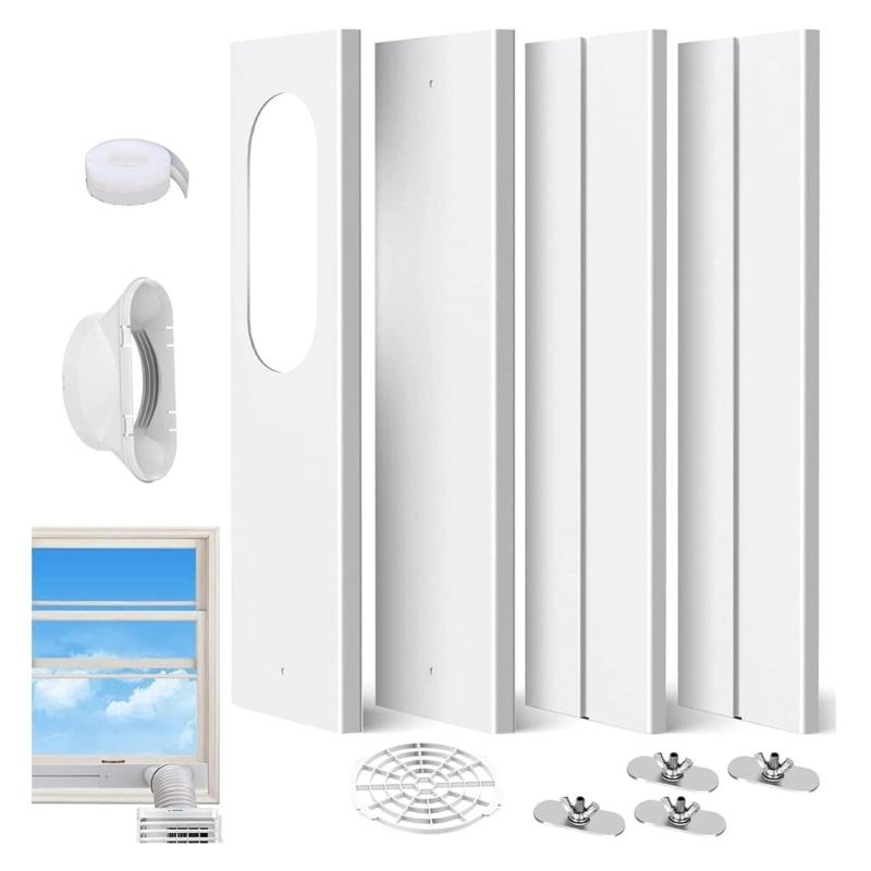 Accessori Portatili per Condizionatori d'Aria Set Sigillante per Finestre Piastra di Ventilazione per Finestre Lunghezza Regolabile Piastra Sigillante per Finestre