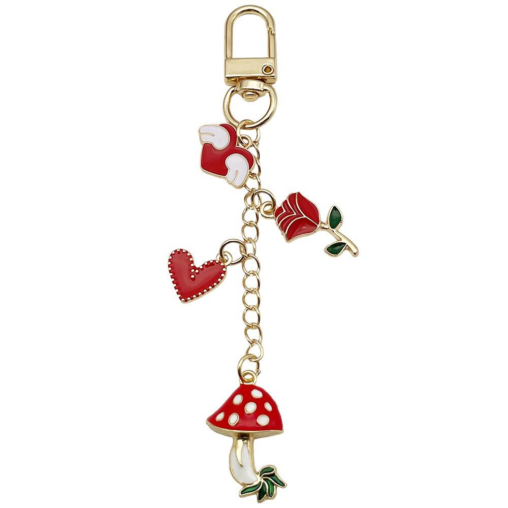 Smiley Cherry & Clover Keychain Pendant for Backpack & Earphone Case