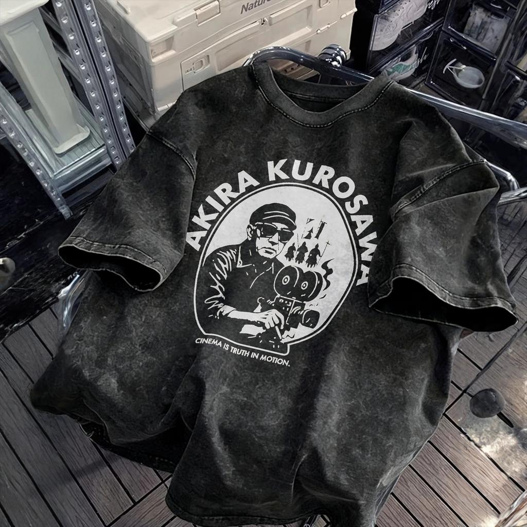 Kurosawa Samurai Stories Forever T-Shirts Men Vintage Cotton Tee Shirt Round Neck Short Sleeve T Shirt Printing Tops