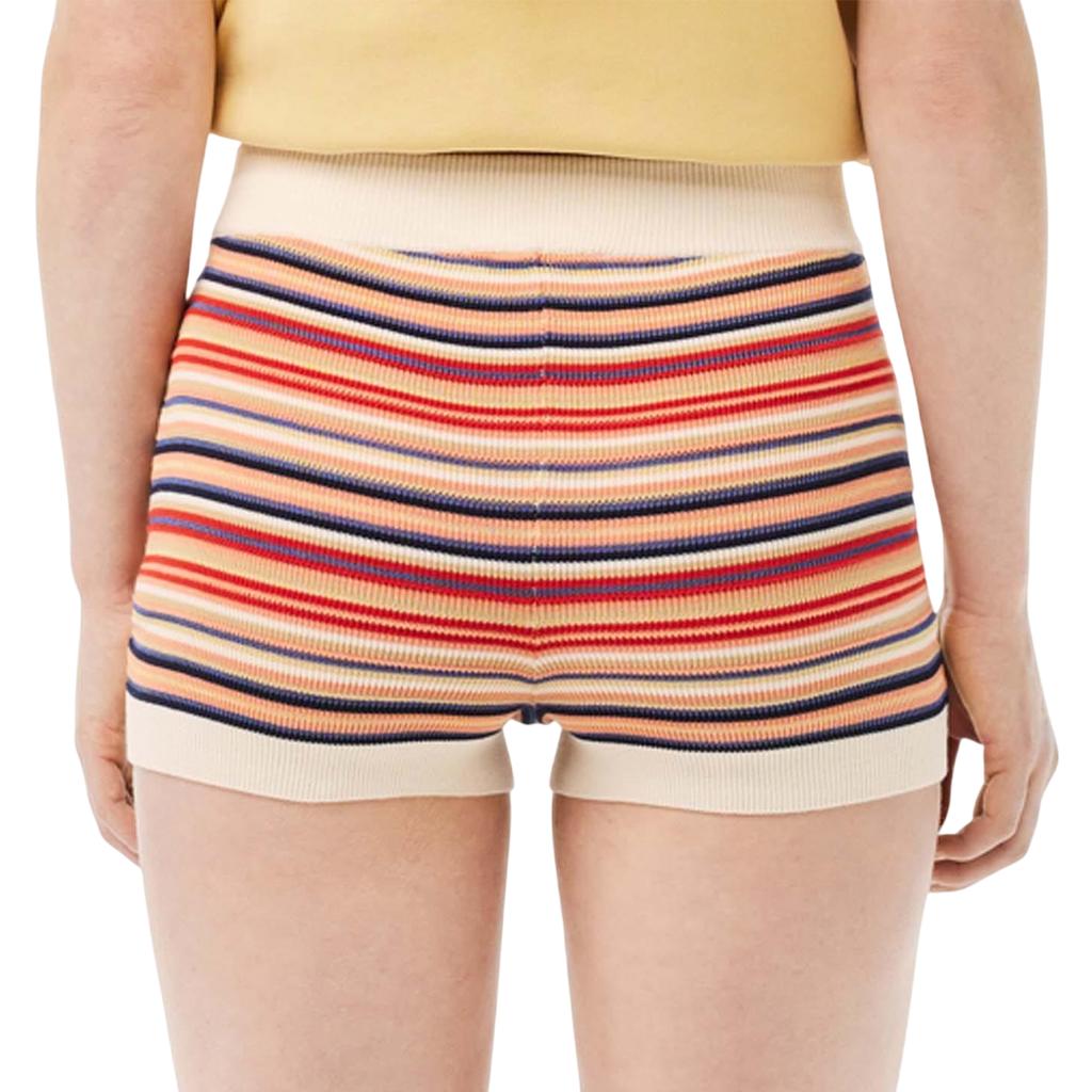 Lacoste Womens/Ladies Cotton Striped Contrast Waistband Shorts
