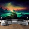 Dreamy Landscape Tapestry, Grassland Forest Wall Hanging Cloth, Living Room And Bedroom Background, Aesthetic Home Decoration
