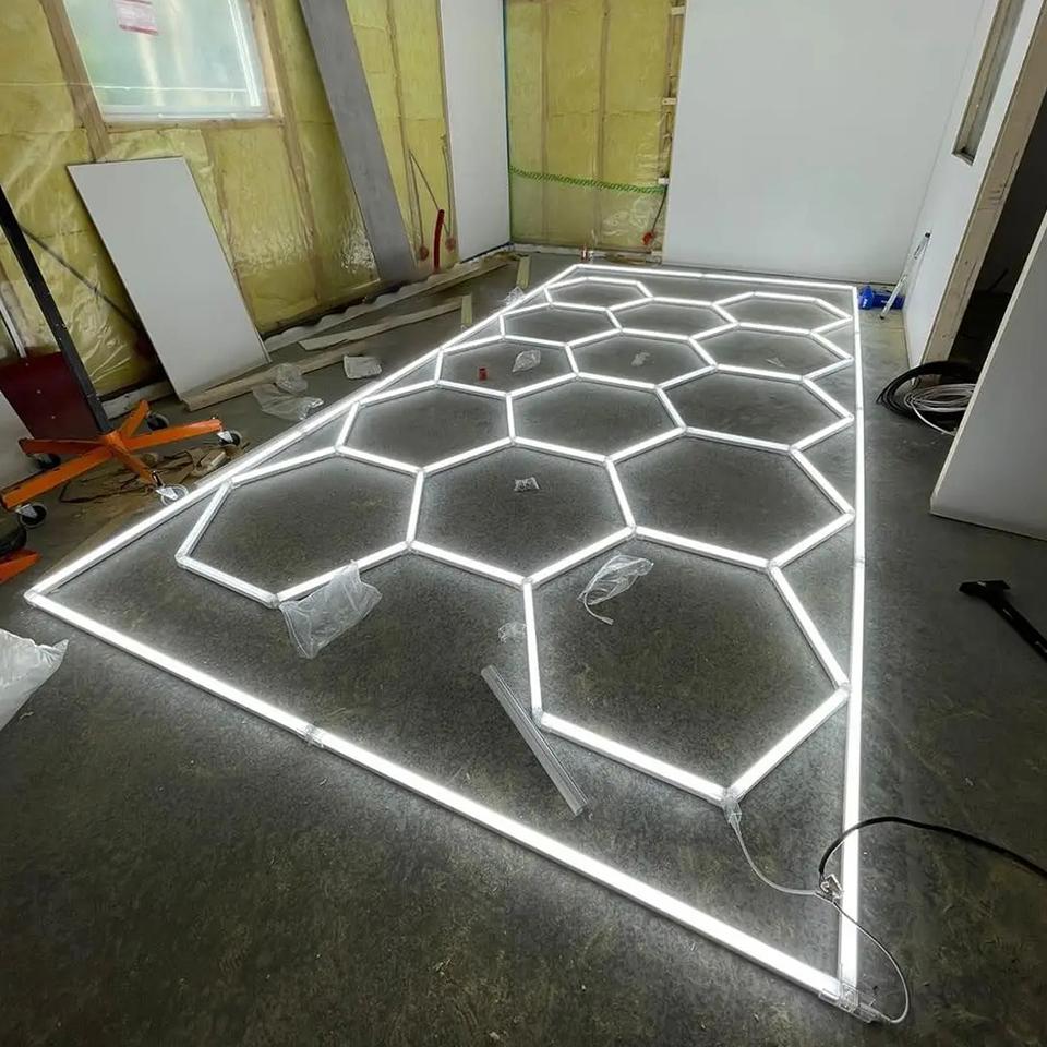 440mm Hexagonal Honeycomb LED Lamp 85-265V 6500K Ultra-bright And Energy-saving Gym Car Beauty Station Lamp