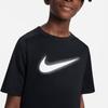 Nike Logo Pattern Training Short Sleeve Printed Shoulder T-Shirt Kids Tops Black DX5386-010