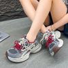 Autumn new matte European non-slip mesh dad shoes thick-soled heightening casual shoes