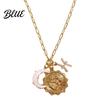 Unique Faux Opal Pendant 12 Constellations Necklace Moon Charm Constellation