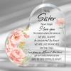 2D Flat, 1pc Sister Keepsake Gift - Heart-Shaped Sisterhood Plaque with Floral Tabletop Decor, Sentimental Farewell Present Suitable for for Home, Des