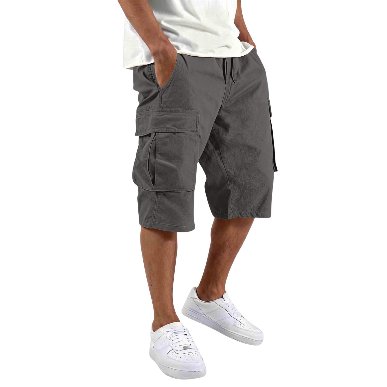 Ren Fashion Heren Relaxed Fit Cargo Shorts Met Meerdere Zakken Knie Lengte Katoen Casual Buiten Shorts XXXXL