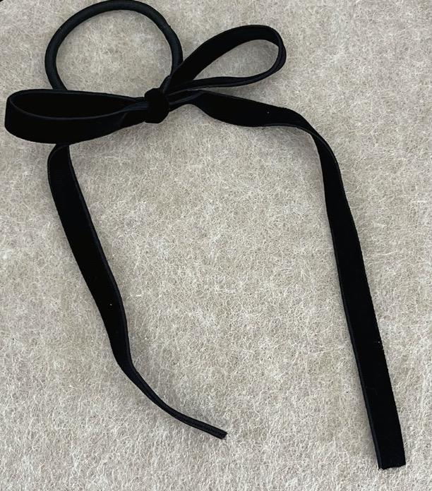 2pcs Fashion Black Velvet Bow Hair Ties for Women Girls Party Hair Accessories