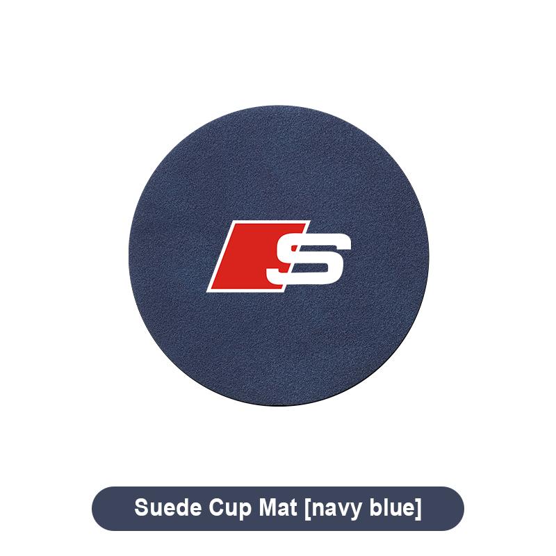1pcs Suede Car Coaster Mat Water Cup Slots Non-Slip Pad for Audi C5 C6 C7 A4 B6 B8 B7 A6 A3 A5 Q3 Q5 Q7 8P  S3 S5 S1 S4 S2 RS3 RS4 RS5 RS6 RS8