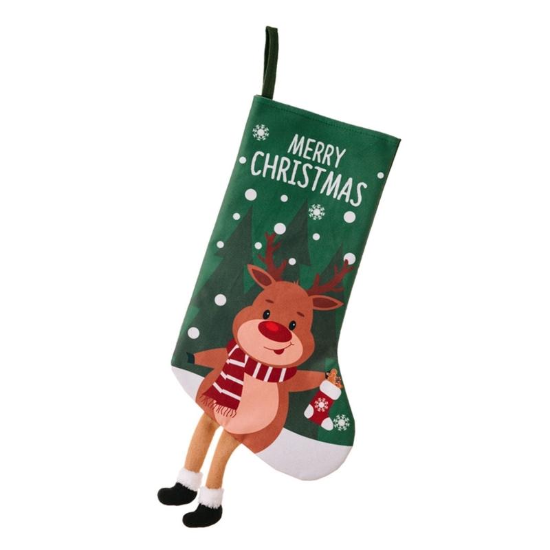 Stylish Christmas Stockings with Plush Texture for Seasonal Fireplaces Hangings Checkered Holiday Decors