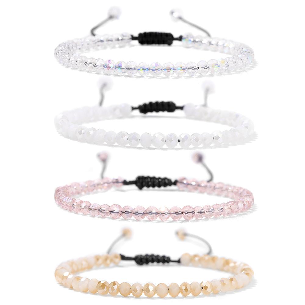 JYL TS Bracelet Women s 4-Piece  Colorful Braided Adjustable Boosts Joy & Vitality white color шелковица
