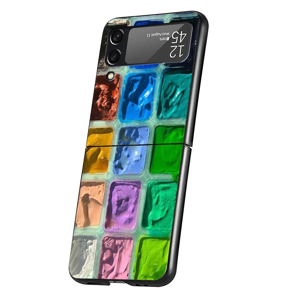 Aquarellfarben Set Farbpalette Malbox Handyhülle Für Samsung Galaxy Z Flip 7 6 5 4 3 5G Hülle ZFlip7 ZFlip6 ZFlip4 ZFlip5 Z