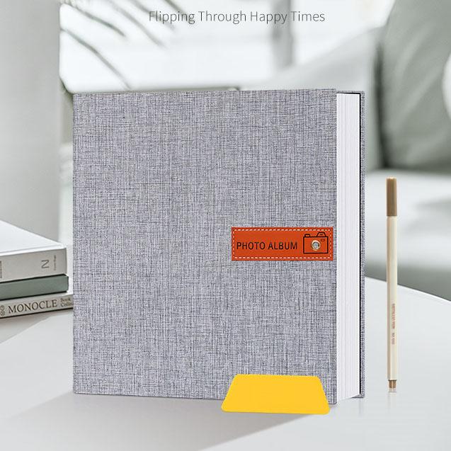 Gift Large Sublimation Linen Leather Custom Family Mariage Wedding Baby 4x6 Inch Self Adhesive Ring Binder Photo Album Book