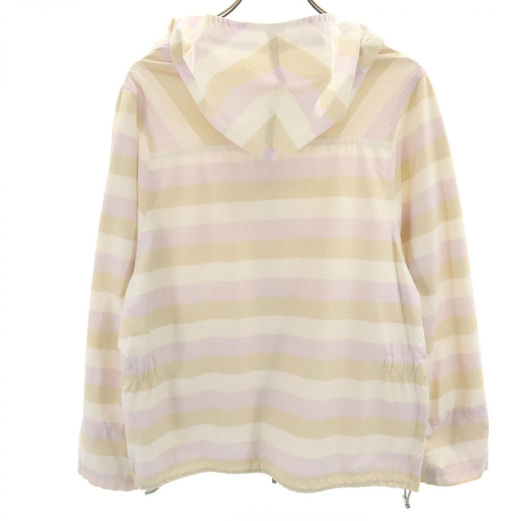 Jil Sander Silk Blend Made In Italy Border Pattern Long Sleeve Zip Hoodie Women Used