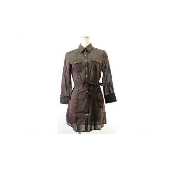 PLST Shirt Dress Brown Size 0 XS equivalent Small size Spring/Summer/Autumn [Used] [Like new] [Good condition]