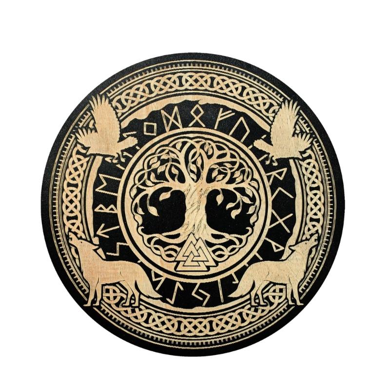 Wood Divination Runes Set Portable Wooden Meditations Decoration Board Game Accessories For Tabletop Game And Family