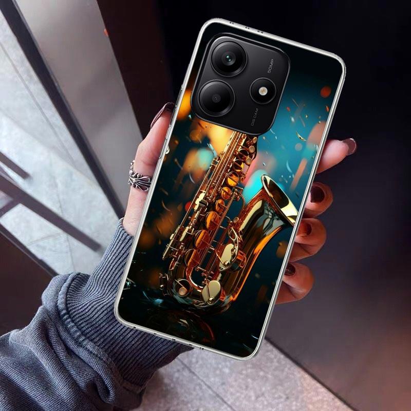 

Music Saxophone Instrument Phone Case For Xiaomi Redmi Note 15 14 14S 13 12S 12 Pro Plus 11S 11 10S 10 4G Cover 11E 11T 5G Print Redmi Note 13 Pro 4G
