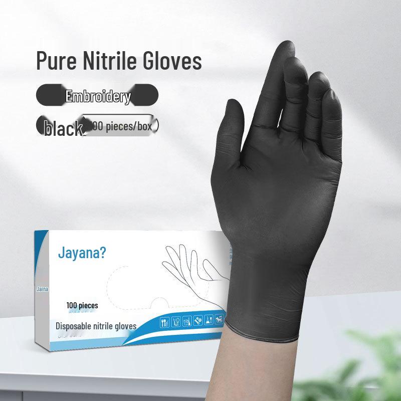 Chef's Special Black Women's Nitrile Disposable Gloves - Food Grade, Ideal for Kitchen, Baking, and Housework.