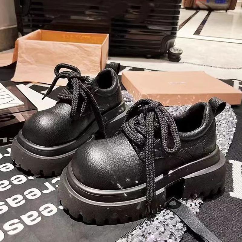 

Туфли Мэри Джейн на платформе для женщин, из искусственной кожи, на среднем каблуке, дизайнерские туфли-лодочки для платья, осенняя новинка 2024, тренд, на шнуровке, zapatillas femme 40 чёрный