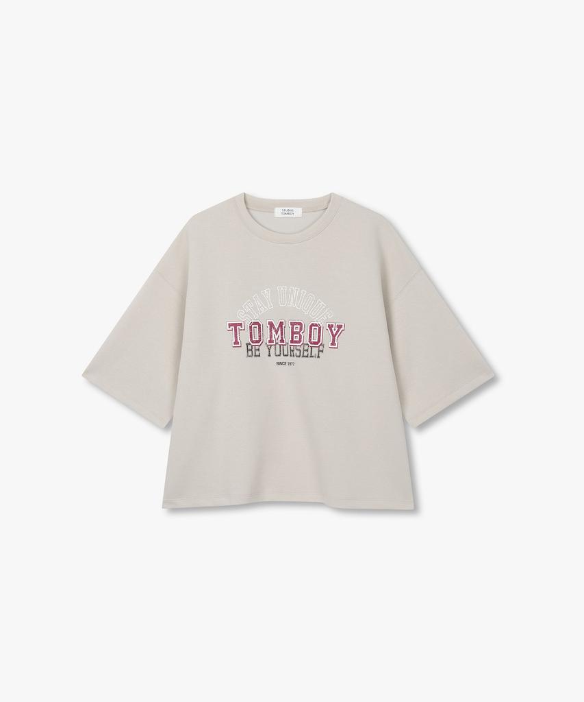 STUDIO TOMBOY Lettering Short Sleeve T-Shirt_Beige 9176222992