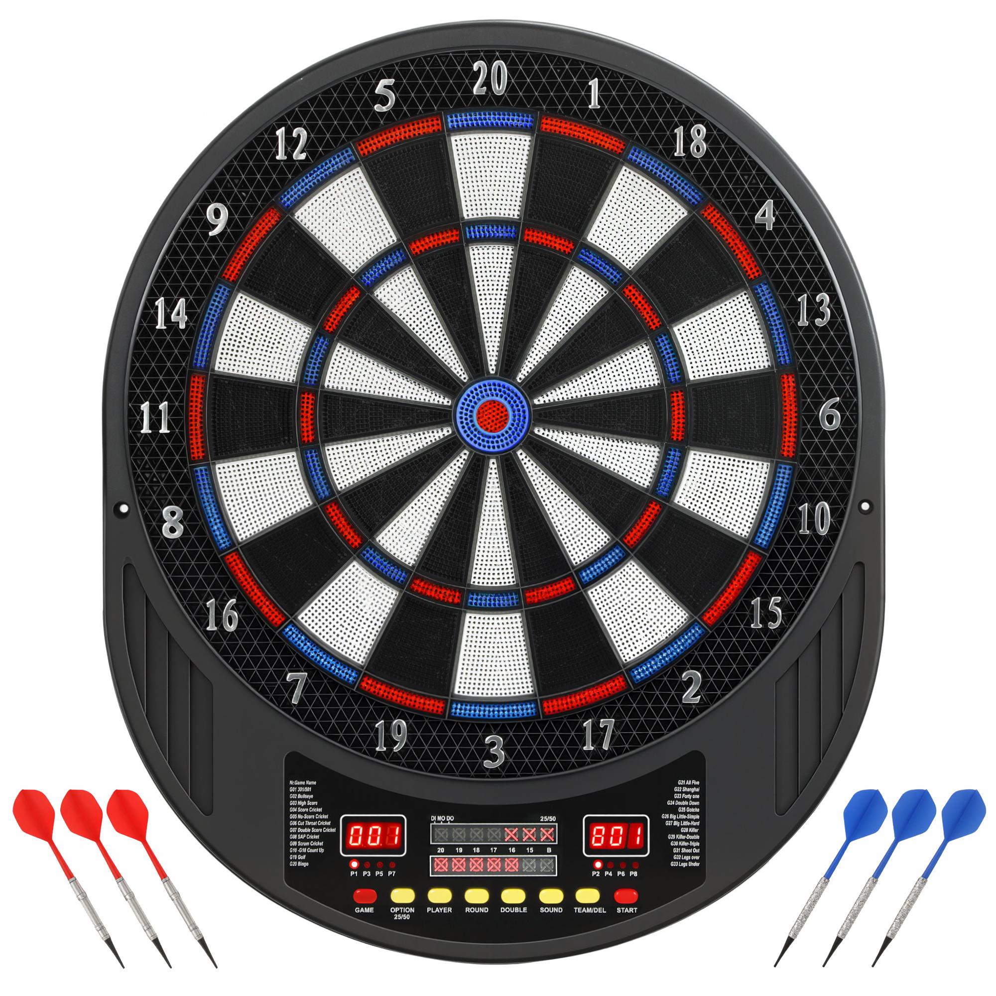 Electronic dart game with soft tips