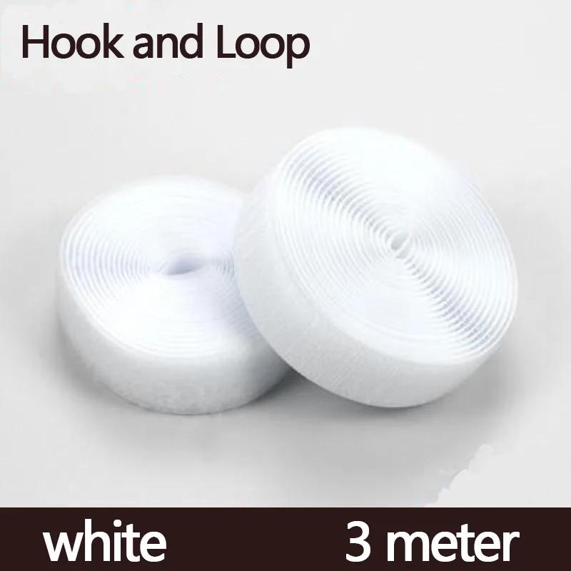 1-10M Sew On Hook & Loop Tape | Non-Adhesive Nylon Magic Strap 20-50mm White | Heavy-Duty Velcros Fastener for DIY Clothing/Bags