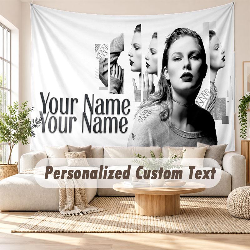 Benutzerdefinierte Namens-Wandbehang-Tapisserie, Taylor Swift Dekorative Hintergrund-Tapisserie für Wohnheim, Zuhause