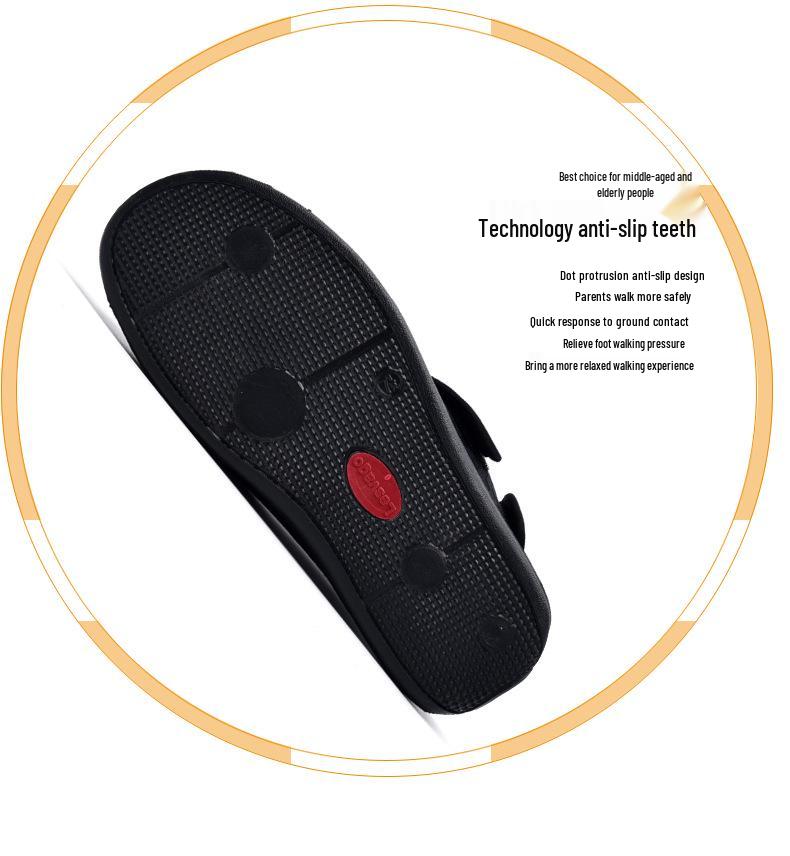 Zhivago 2020 Letní pánské široké černé sandály na suchý zip pro obezitu a široká chodidla - Extra velké