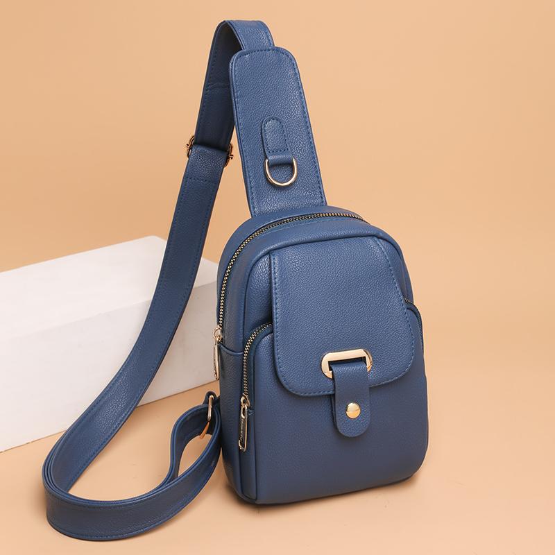 

Женские сумки нагрудные сумки из мягкой искусственной кожи Новые трендовые сумки Женская сумка через плечо Сумки-мессенджеры с несколькими карманами Дизайнерская упаковка 15cm7cm22cm синий