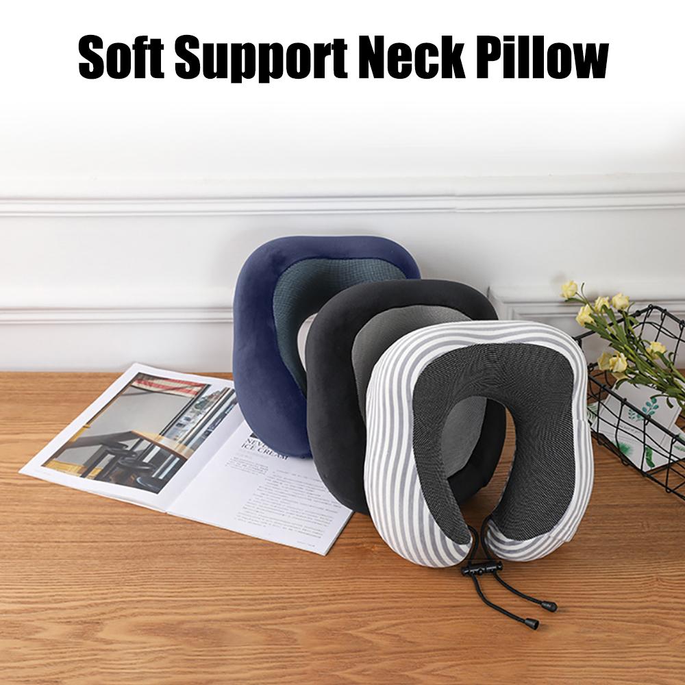 U Shaped Soft Travel Pillow Memory Foam Neck Cushion Neck Cervical Airplane Pillow Travel Healthcare