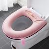Practical Toilet Cushion Zipper Design Flannel Breathable Embroidery Soft Toilet Seat Pad for Bathroom