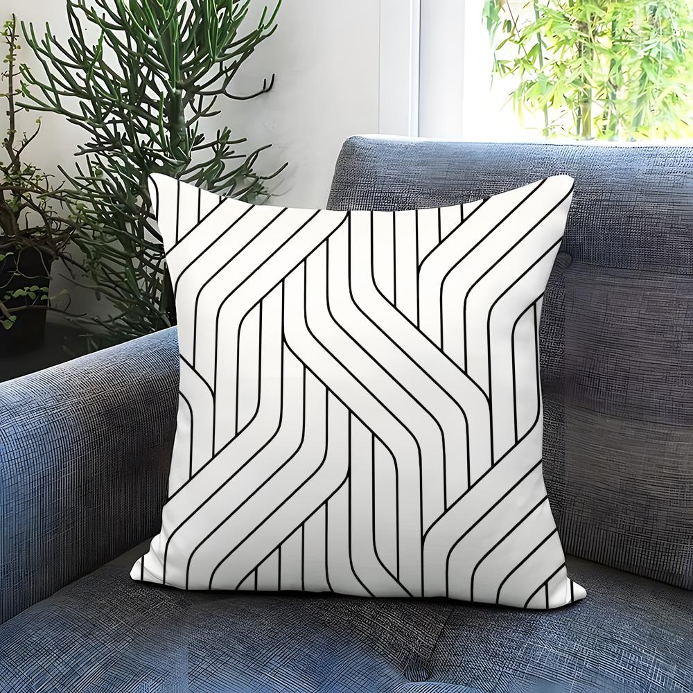Geometric Patterns Cushion Cover Comfortable Reversible Pillow Cover Ideal For Car Sofa Bedroom & Beyond
