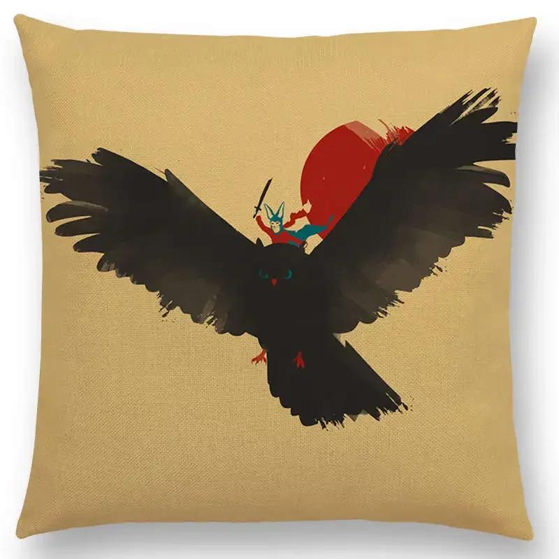 Najnowsze Wspaniałe Kolorowe Ptaki Sztuka Abstrakcyjna Paw Wrona Sowa Orzeł Koliber Poszewka na Poduszkę Sofa Poduszka Dekoracyjna