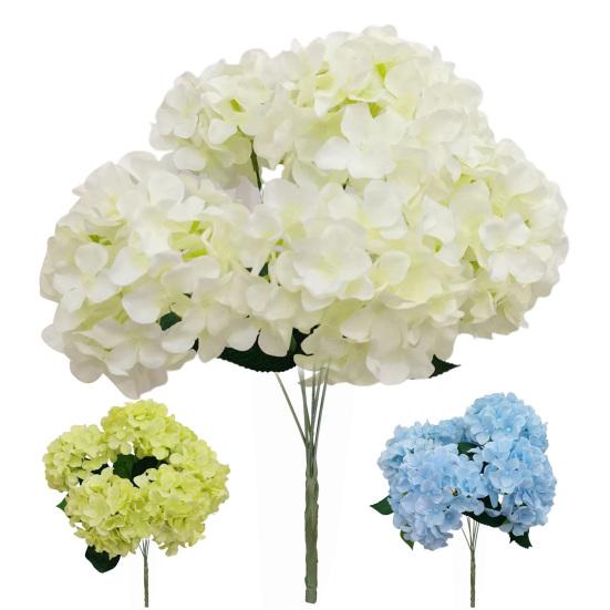 1 Branch Faux Silk Flower Romantic Realistic 6 Forked Elegant Artificial Hydrangea