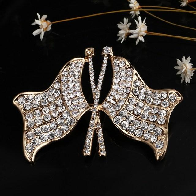 Hesiod Delicate Crystal Stone Rhinestone Pin Brooch Banquet Jewelry Simulated Pearl Goldfish Brooches Pins Wedding Occasion Party Event Wedding