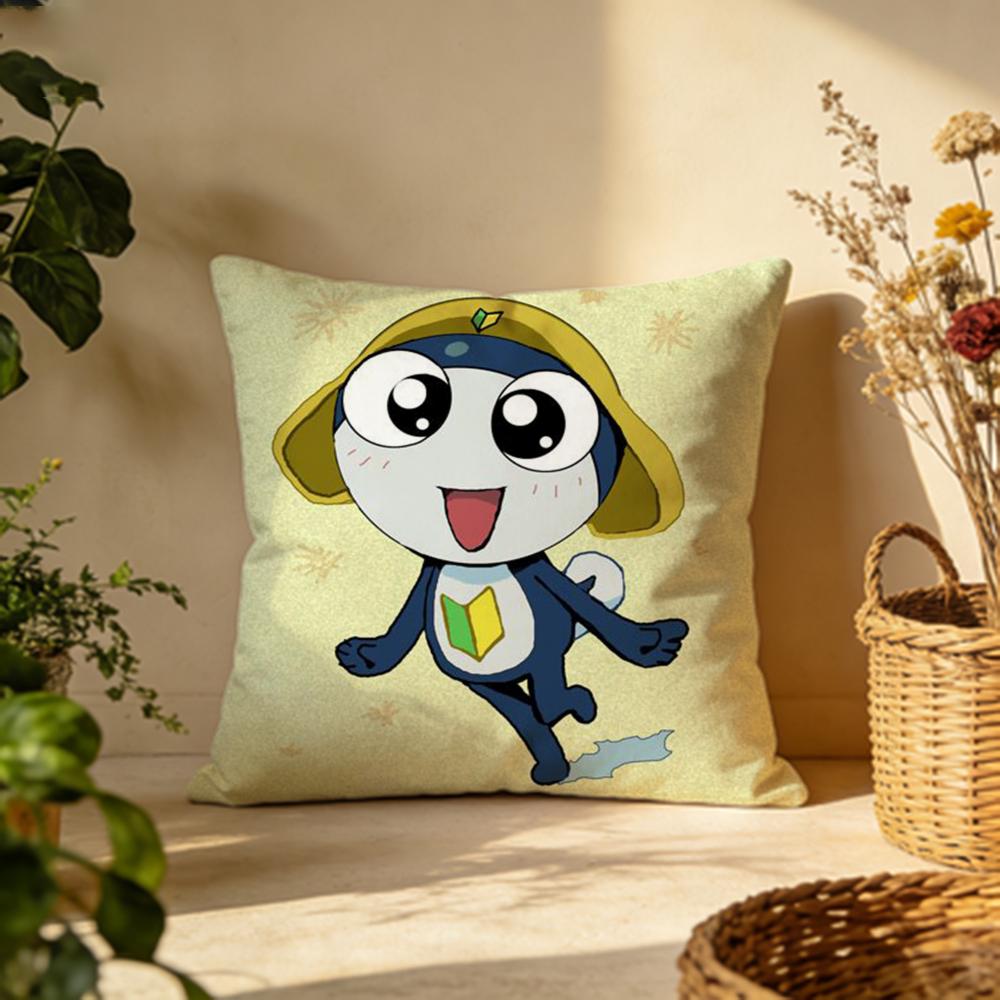 Popular KKeroro Gunsoued Cushion Cover Versatile DoubleSided Pillow Case Fit for Sofa Bed Car Daily Decor