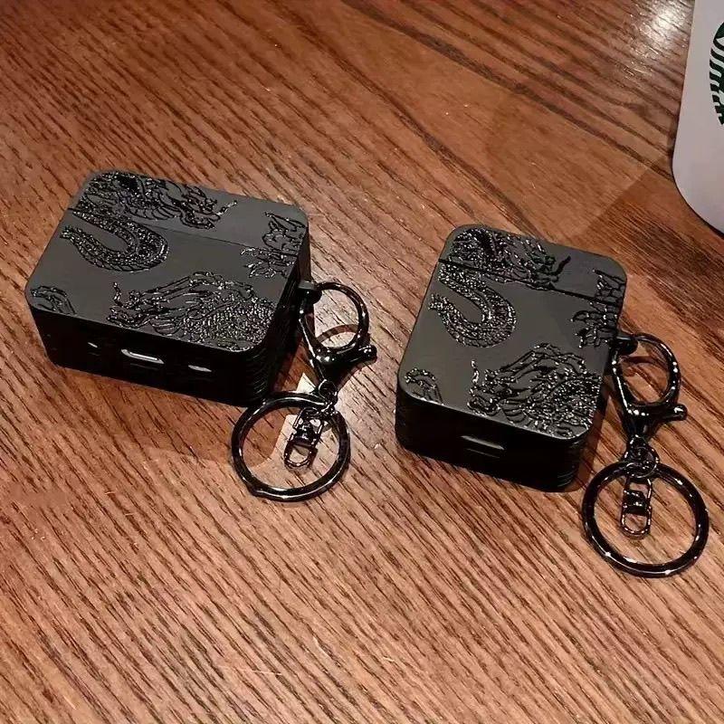 Cool Dragon Pattern Snake and Rose Earphone Cases Cover Case For Airpods 4 2 3 Pro 1 Pro3 Pro2