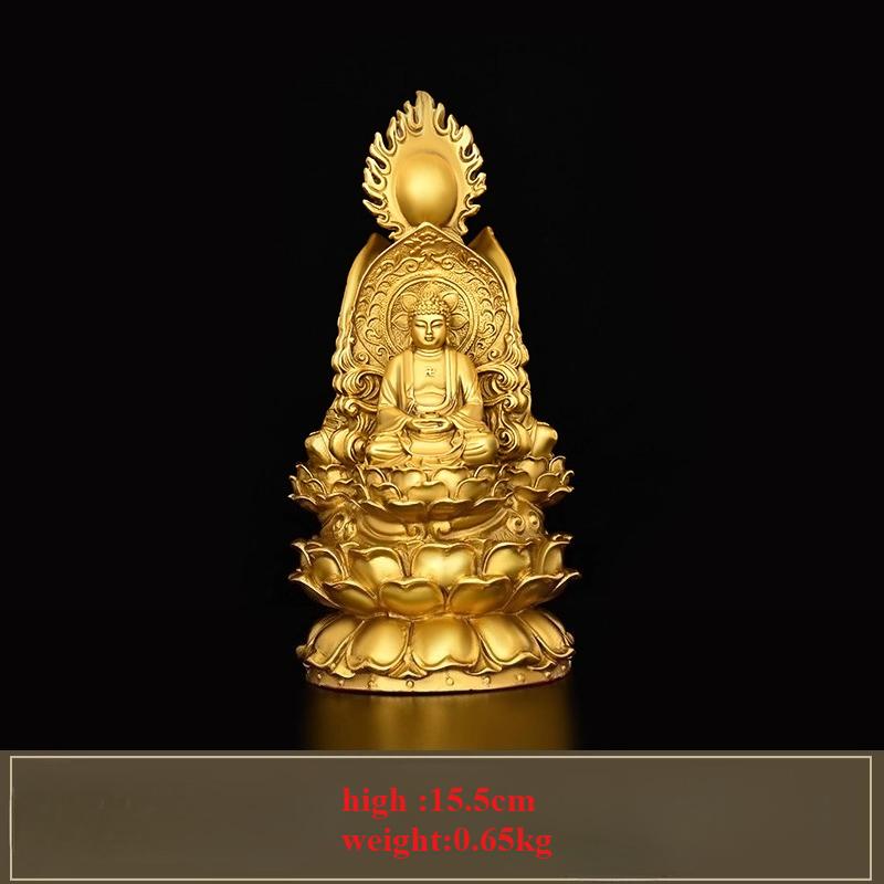 

Feng Shui Copper Three-Faced Buddha Figurine Home Worship Living Room Decorative Statue