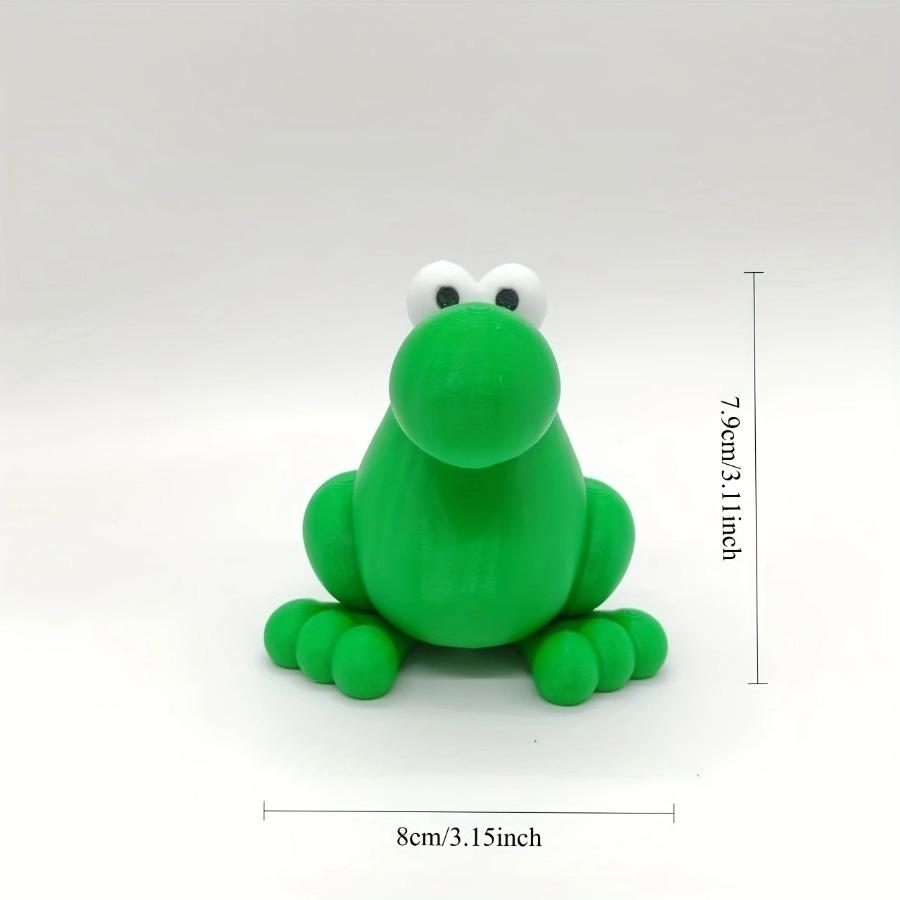 3D Printed Frog Decoration Ornament, Cute and Playful Plastic Animal Decoration, Suitable for Home, Office, Courtyard, Terrace