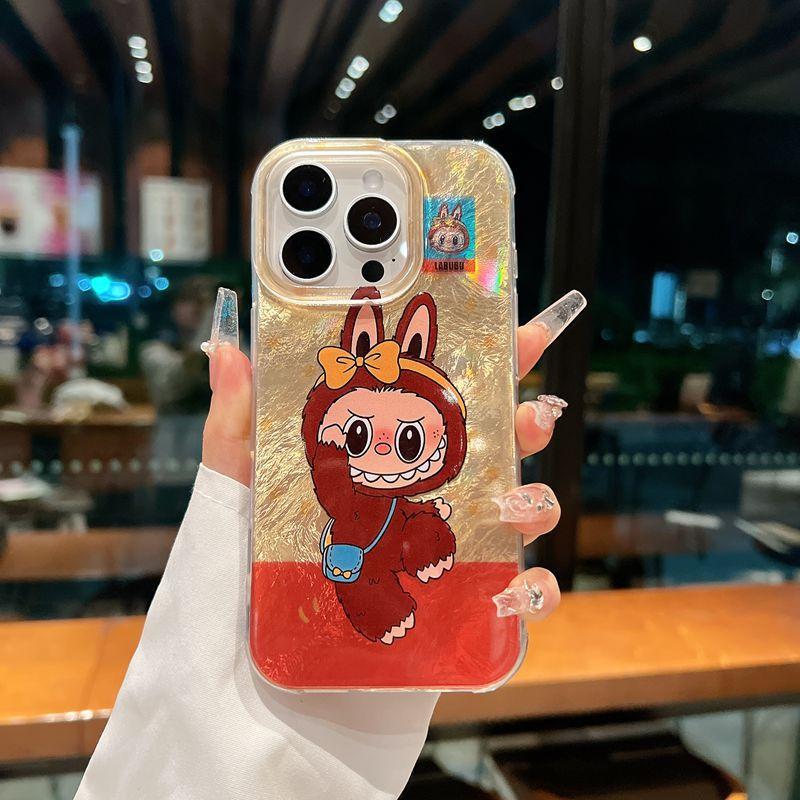 Pouzdro na mobilní telefon Applicable IPhone16 Zábavné 15promax Roztomilý kreslený Apple 14 Prémiové ledovcové vzorování