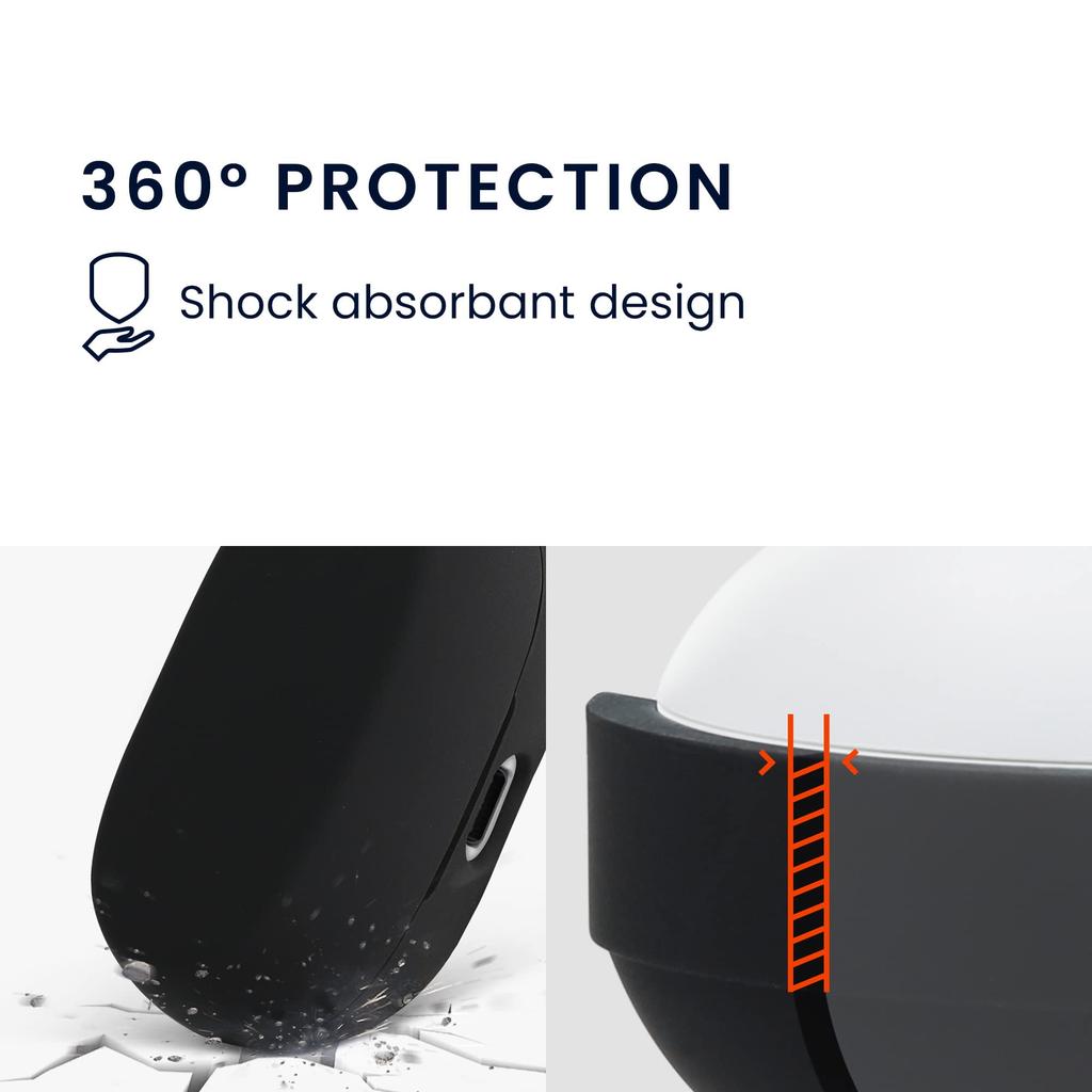 Kwmobile Earphone Case for Jabra Elite 7 7 Active Silicone Wireless Drop Black Pro/Elite - Earbuds, Protection,